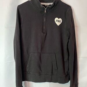 PINK Victoria's Secret Black Sweatshirt with White Heart